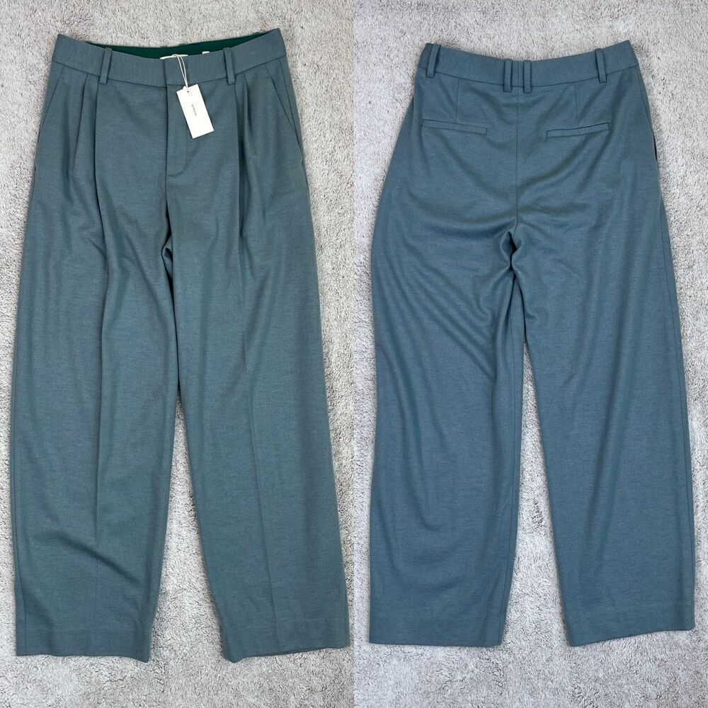 Vince Women's Size 12 Aegean High Waisted Cozy Wool Pleat Front New Trousers